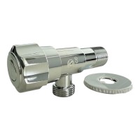 ASCO Кран кутовий 1/2-3/4 Нерж. у хромі SS-304-06 TURKEY (1/100шт)