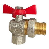 Кран кульовий 1/2" з американкою КУТОВИЙ  WATER