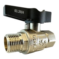 ASG ПЛЮС Кран кульовий 1/2" ЗВ метелик (96/12 шт.)