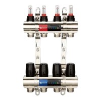 Колектор із витратомірами латунний 1"х3/4" 9 виходів REIGER