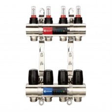 Колектор із витратомірами латунний 1"х3/4" 9 виходів REIGER