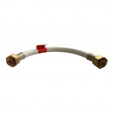 Шланг газовий білий 600 мм (сталева гайка) Никифоров