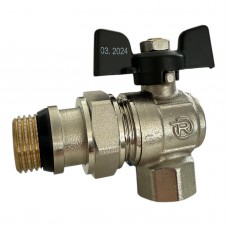 REIGER ПЛЮС Кран кульовий з американкою 1/2" КУТОВИЙ метелик (96/12 шт)